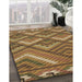 Machine Washable Transitional Yellow Rug in a Family Room, wshpat2843brn