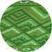 Square Patterned Deep Emerald Green Rug, pat2843grn