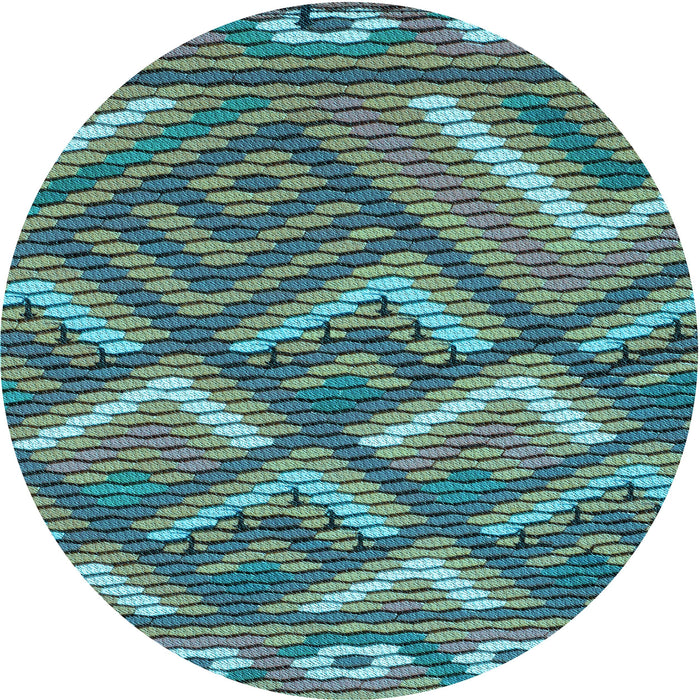Square Patterned Deep-Sea Green Rug, pat2843lblu