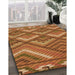 Patterned Orange Rug in Family Room, pat2843org