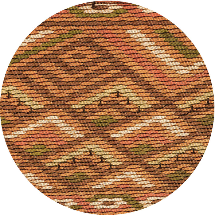 Square Patterned Orange Rug, pat2843org