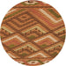 Square Patterned Orange Rug, pat2843org