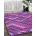 Patterned Dark Magenta Purple Rug in Family Room, pat2843pur