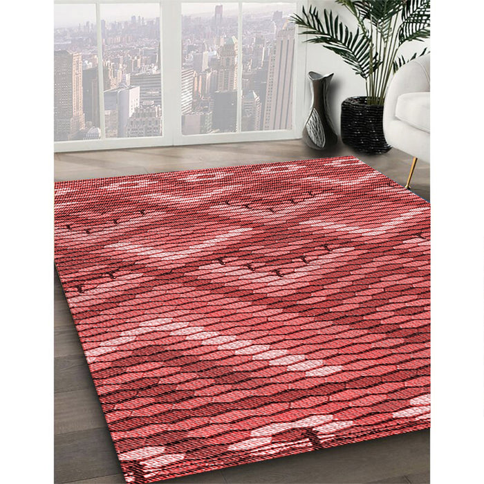 Machine Washable Transitional Red Rug in a Family Room, wshpat2843rd