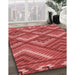 Machine Washable Transitional Red Rug in a Family Room, wshpat2843rd