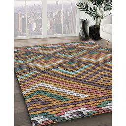 Patterned Bakers Brown Novelty Rug in Family Room, pat2843