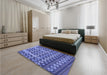 Patterned Sky Blue Rug in a Bedroom, pat2844blu
