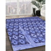 Patterned Sky Blue Rug in Family Room, pat2844blu