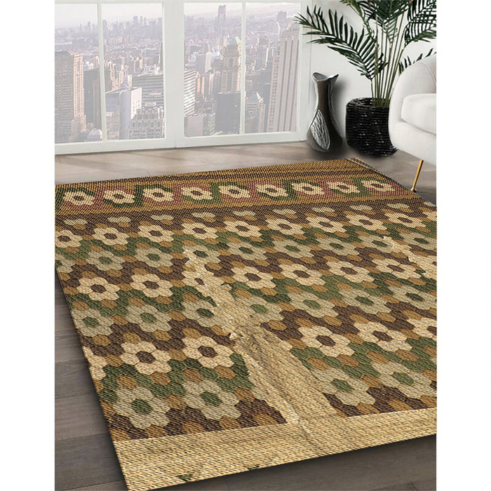 Machine Washable Transitional Golden Gold Rug in a Family Room, wshpat2844brn