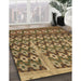 Patterned Golden Gold Rug in Family Room, pat2844brn
