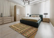 Patterned Golden Gold Rug in a Bedroom, pat2844brn
