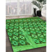 Patterned Green Rug in Family Room, pat2844grn