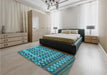 Patterned Blue Rug in a Bedroom, pat2844lblu