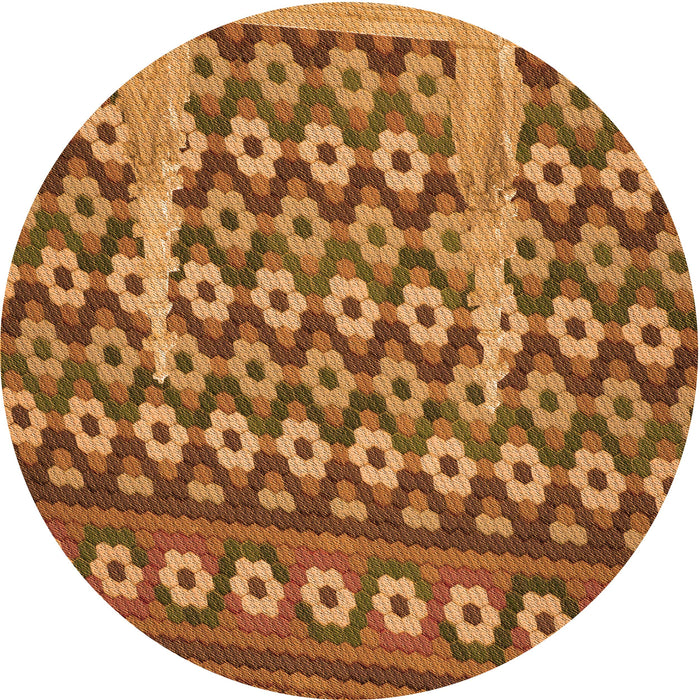 Square Patterned Orange Rug, pat2844org
