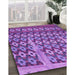 Patterned Purple Rug in Family Room, pat2844pur