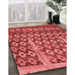 Machine Washable Transitional Red Rug in a Family Room, wshpat2844rd