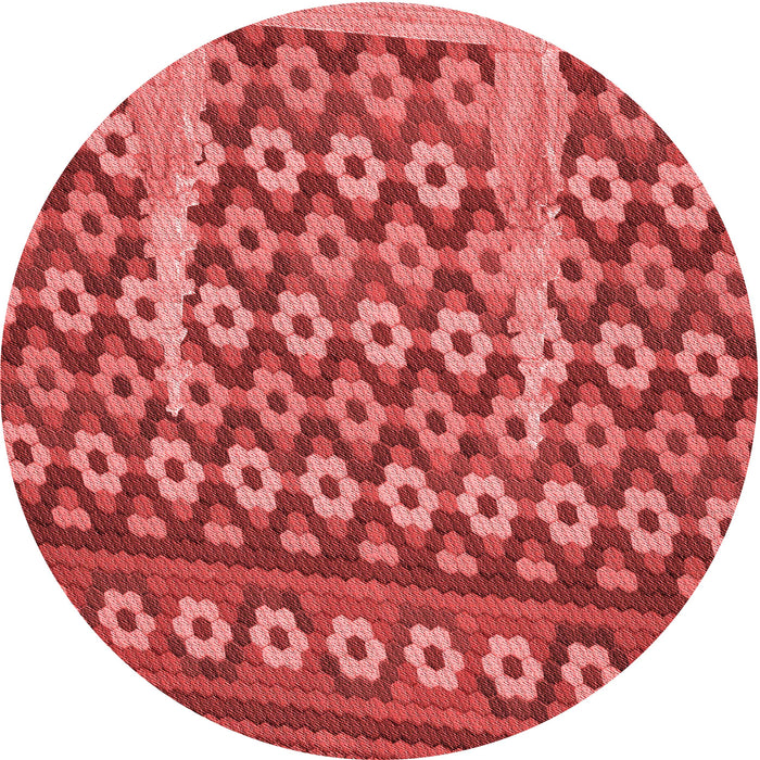 Square Patterned Red Rug, pat2844rd