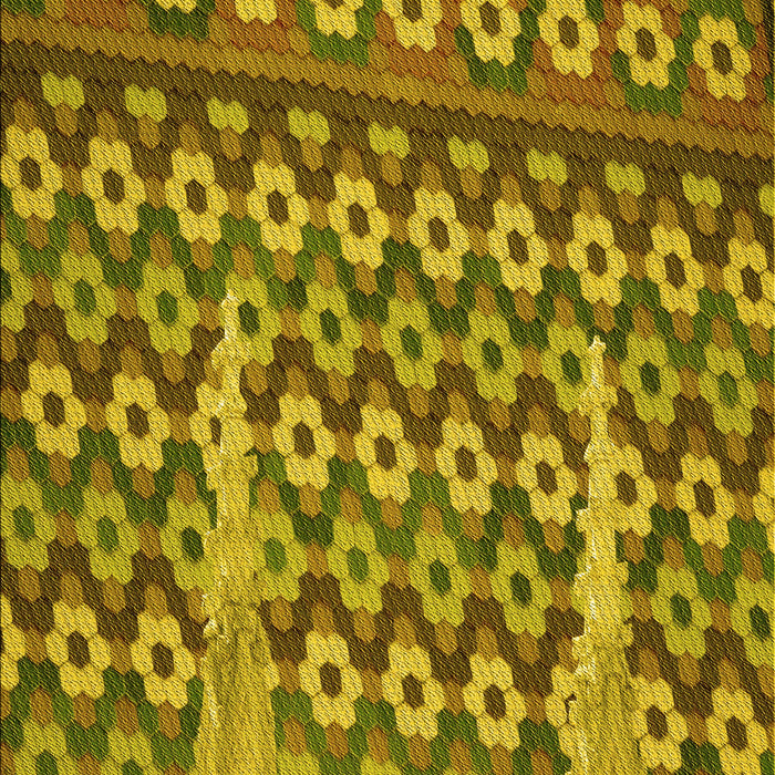 Machine Washable Transitional Yellow Rug, wshpat2844yw