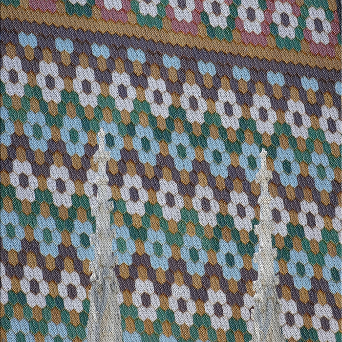 Patterned Dark Gray Novelty Rug, pat2844