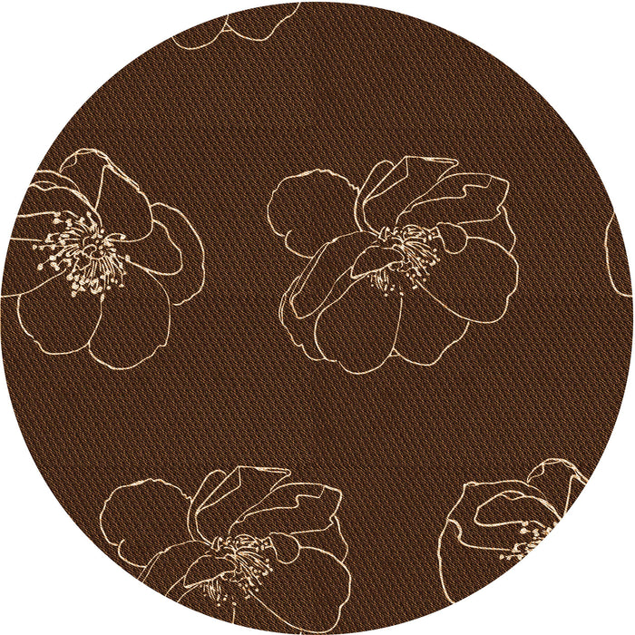 Square Patterned Saddle Brown Rug, pat2845org