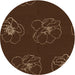 Square Patterned Saddle Brown Rug, pat2845org