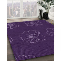 Patterned Dark Purple Rug, pat2845pur