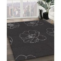 Patterned Black Novelty Rug, pat2845