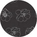 Sideview of Patterned Black Novelty Rug, pat2845