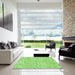 Machine Washable Transitional Green Rug in a Kitchen, wshpat2846grn