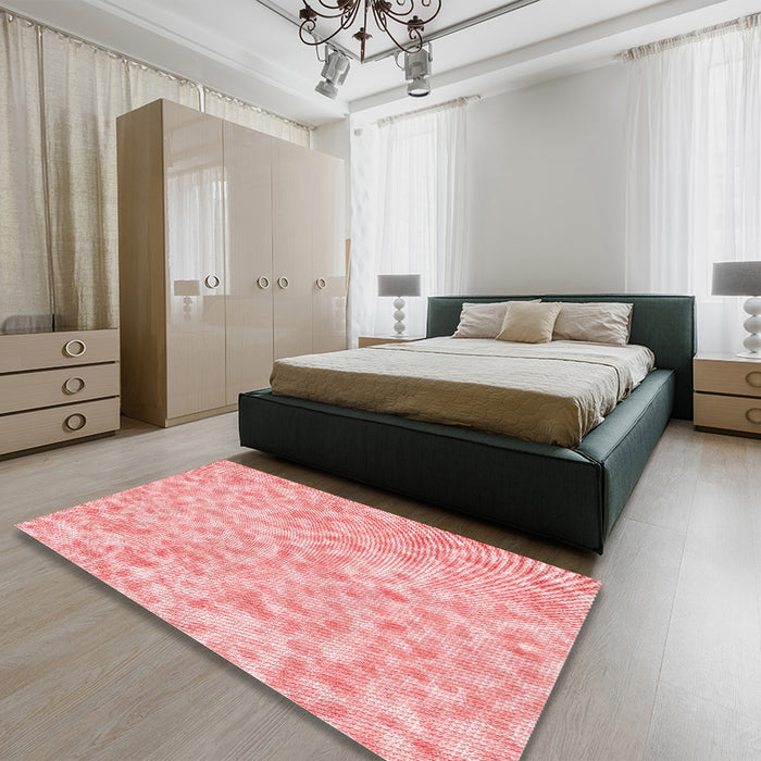 Patterned Baby Pink Rug in a Bedroom, pat2846rd