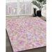 Machine Washable Transitional Purple Pink Rug in a Family Room, wshpat2846