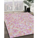 Patterned Purple Pink Novelty Rug in Family Room, pat2846