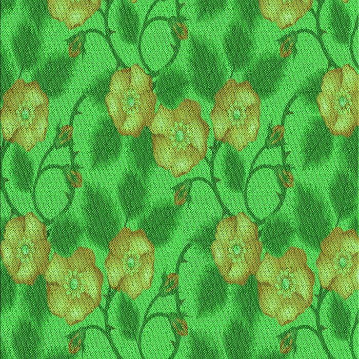 Machine Washable Transitional Dark Lime Green Rug, wshpat2847grn