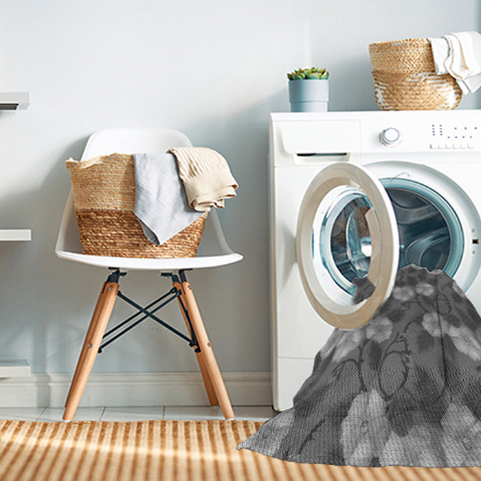 Machine Washable Transitional Grey Gray Rug in a Washing Machine, wshpat2847gry