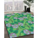 Machine Washable Transitional Green Rug in a Family Room, wshpat2847lblu