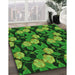 Machine Washable Transitional Deep Emerald Green Rug in a Family Room, wshpat2848grn