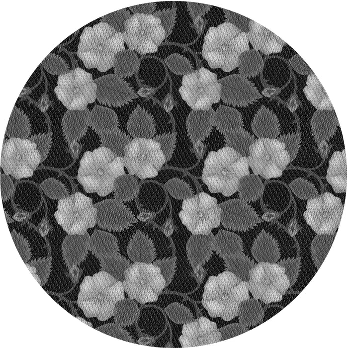 Square Machine Washable Transitional Charcoal Black Rug in a Living Room, wshpat2848gry