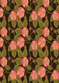 Machine Washable Transitional Cinnamon Brown Rug, wshpat2848org