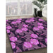 Machine Washable Transitional Orchid Purple Rug in a Family Room, wshpat2848pur