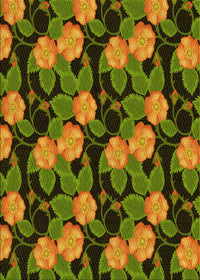 Machine Washable Transitional Pistachio Green Rug, wshpat2848yw