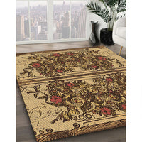 Patterned Red Brown Rug, pat2849brn