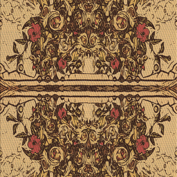 Patterned Red Brown Rug, pat2849brn