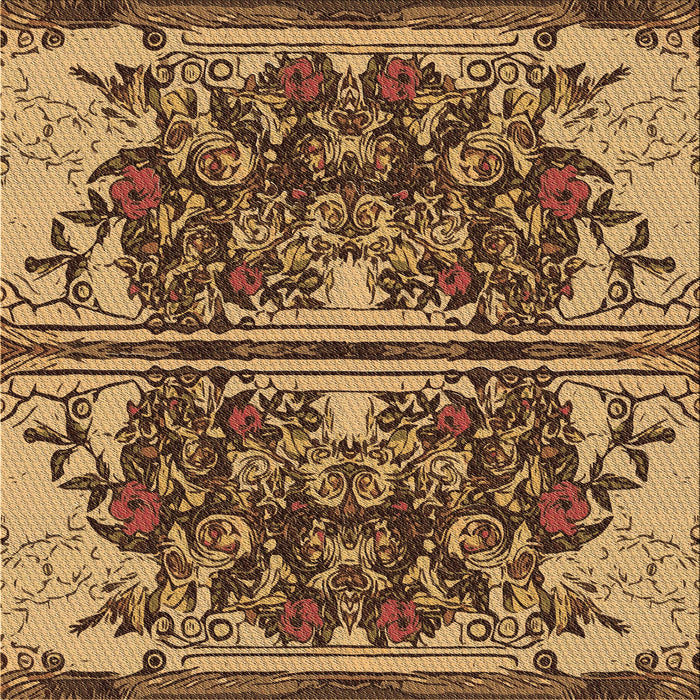 Round Machine Washable Transitional Red Brown Rug, wshpat2849brn