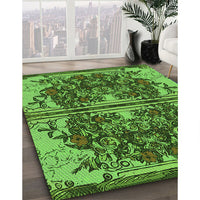 Patterned Green Rug, pat2849grn