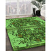 Patterned Green Rug in Family Room, pat2849grn