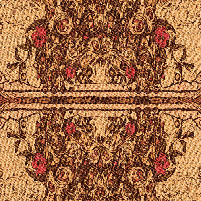 Patterned Saffron Red Rug, pat2849org