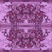 Round Patterned Dark Magenta Purple Rug, pat2849pur