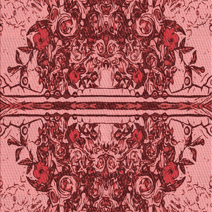 Machine Washable Transitional Tomato Red Rug, wshpat2849rd