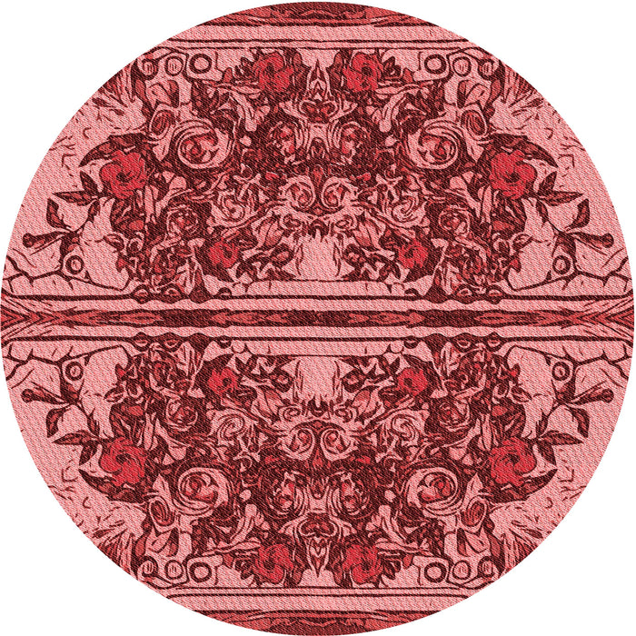 Square Patterned Tomato Red Rug, pat2849rd