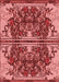 Patterned Tomato Red Rug, pat2849rd